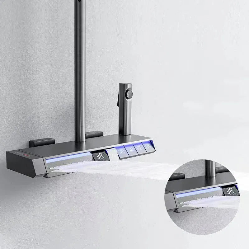 High Bathroom Shower Set with Thermostat Digital Display - Bellarte Enchanté High Bathroom Shower Set with Thermostat Digital Display